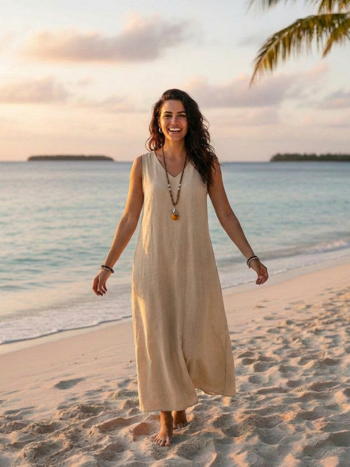 Lydia | Sleeveless V Neck Maxi Dress