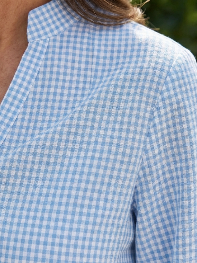 Eleanor | Button Front Gingham Tiered Dress