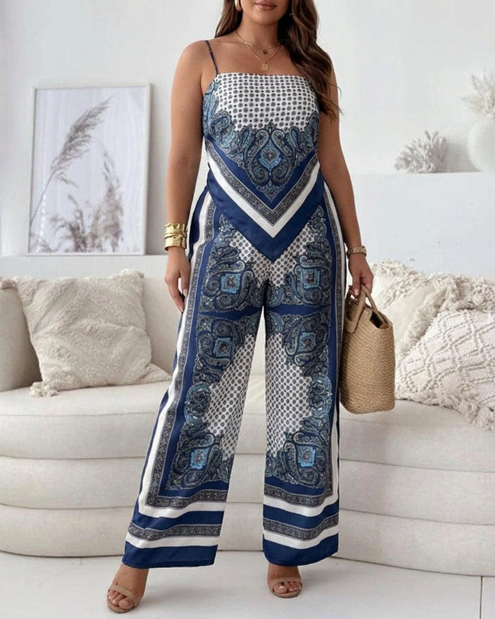Helen | Vacation Ready Stylish Lace-Up Vest & Pants Two-Piece Set Dress