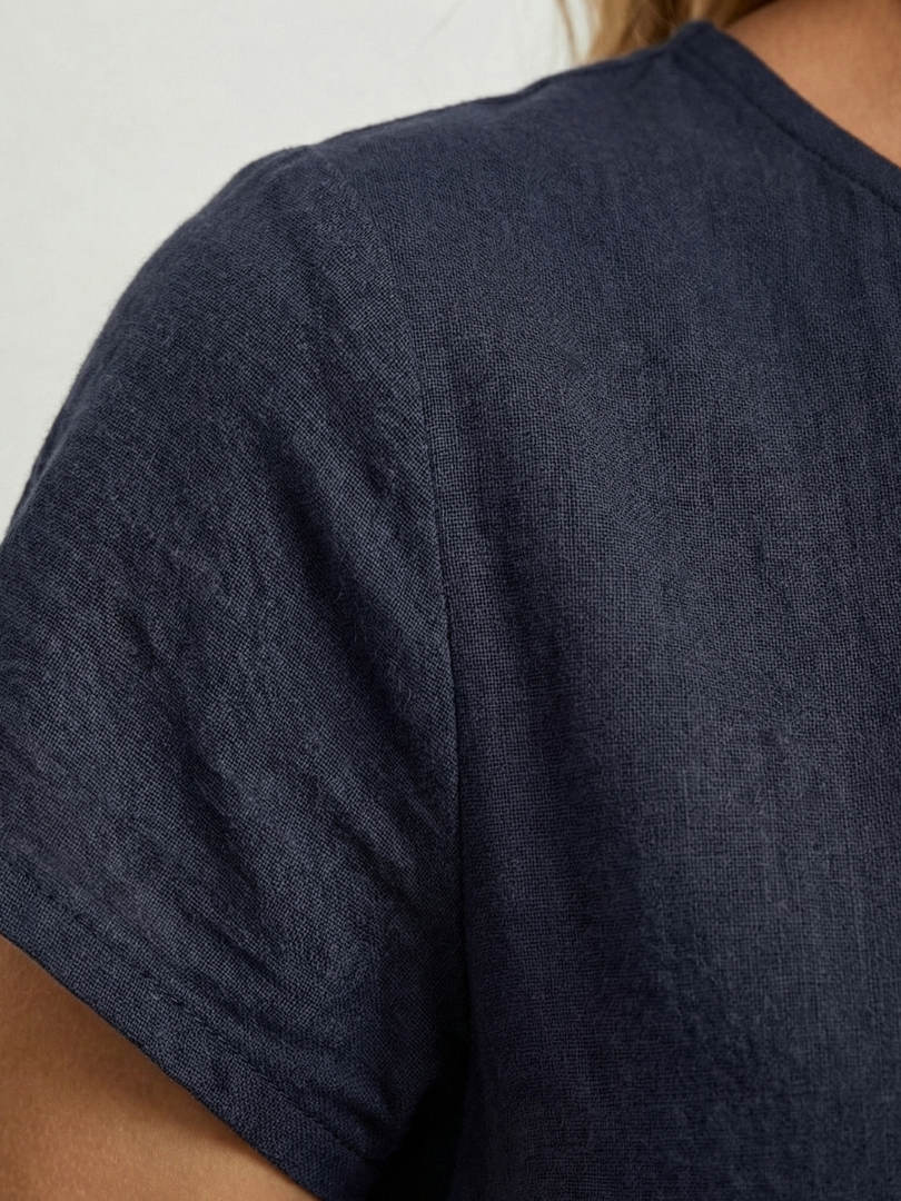 Lillian | Short Sleeve Knee Length Pocket Dress