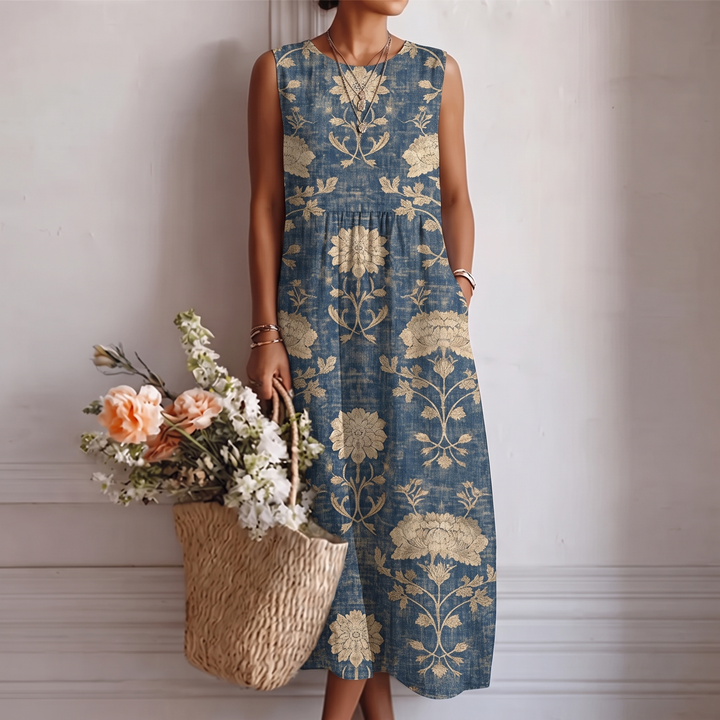 Alberte™ | Classic Floral Midi Dress