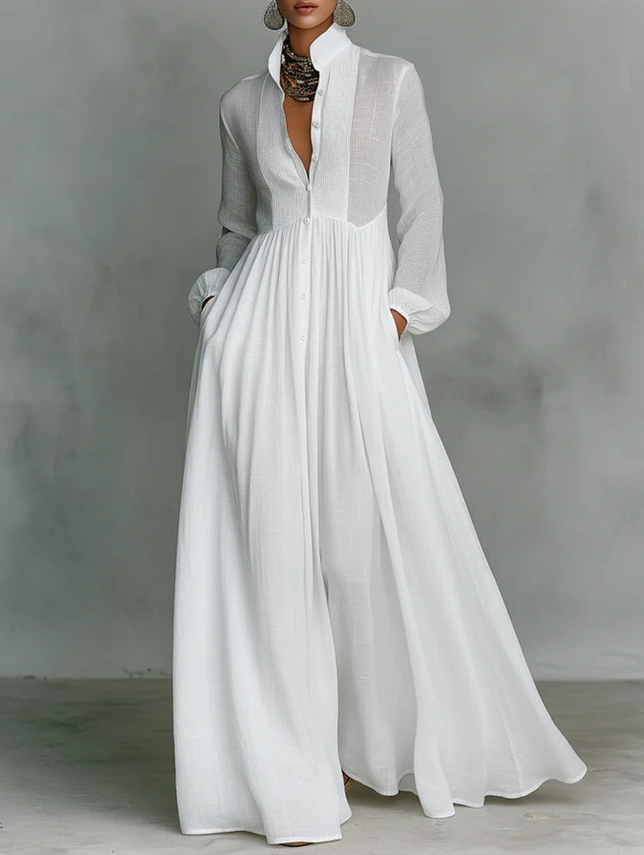 Barbara | Flowing Button-Front Maxi Dress