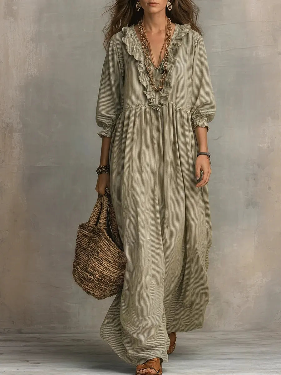 Elowen | Boho Long Sleeve Maxi Dress