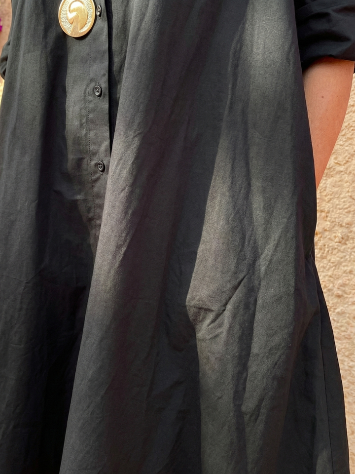 Evelyn | Button Front Collared Midi Shirt Dress
