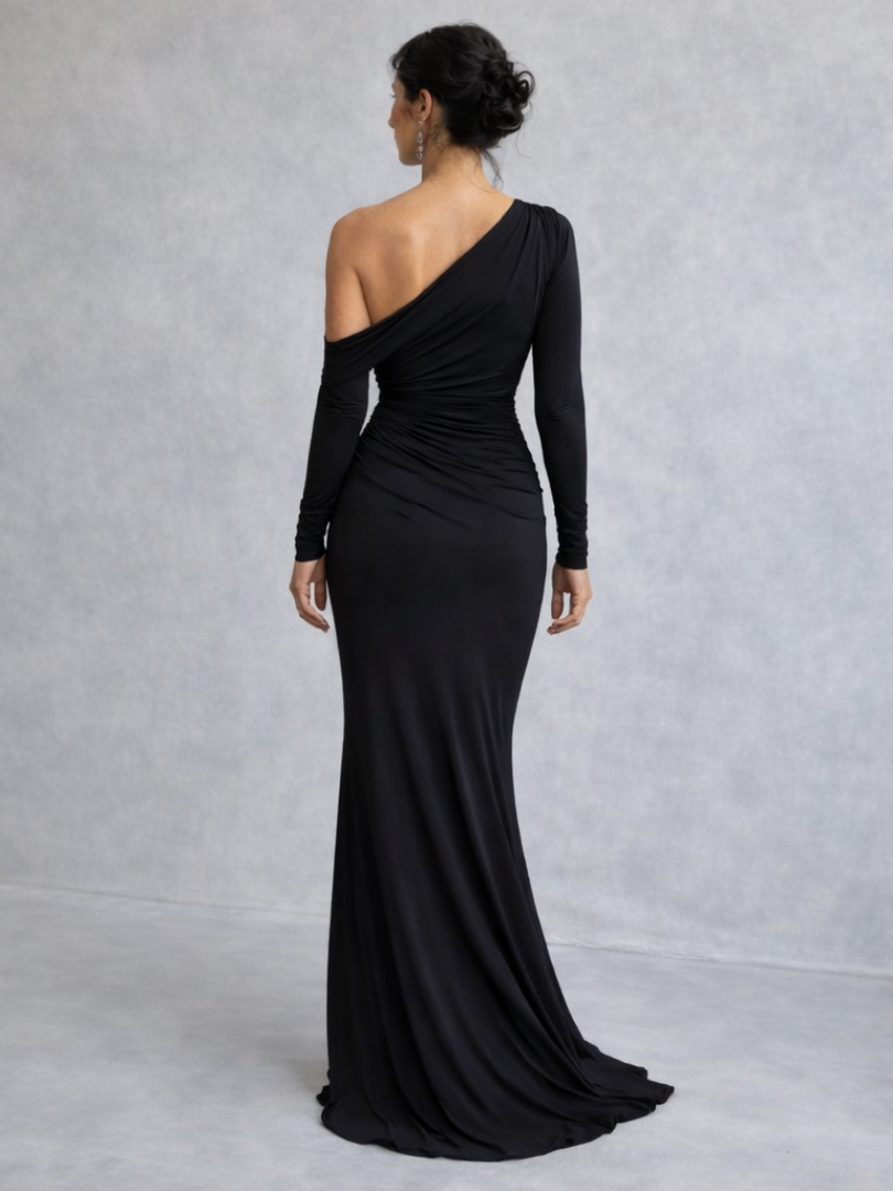 Vivienne | One Shoulder Ruched Maxi Dress