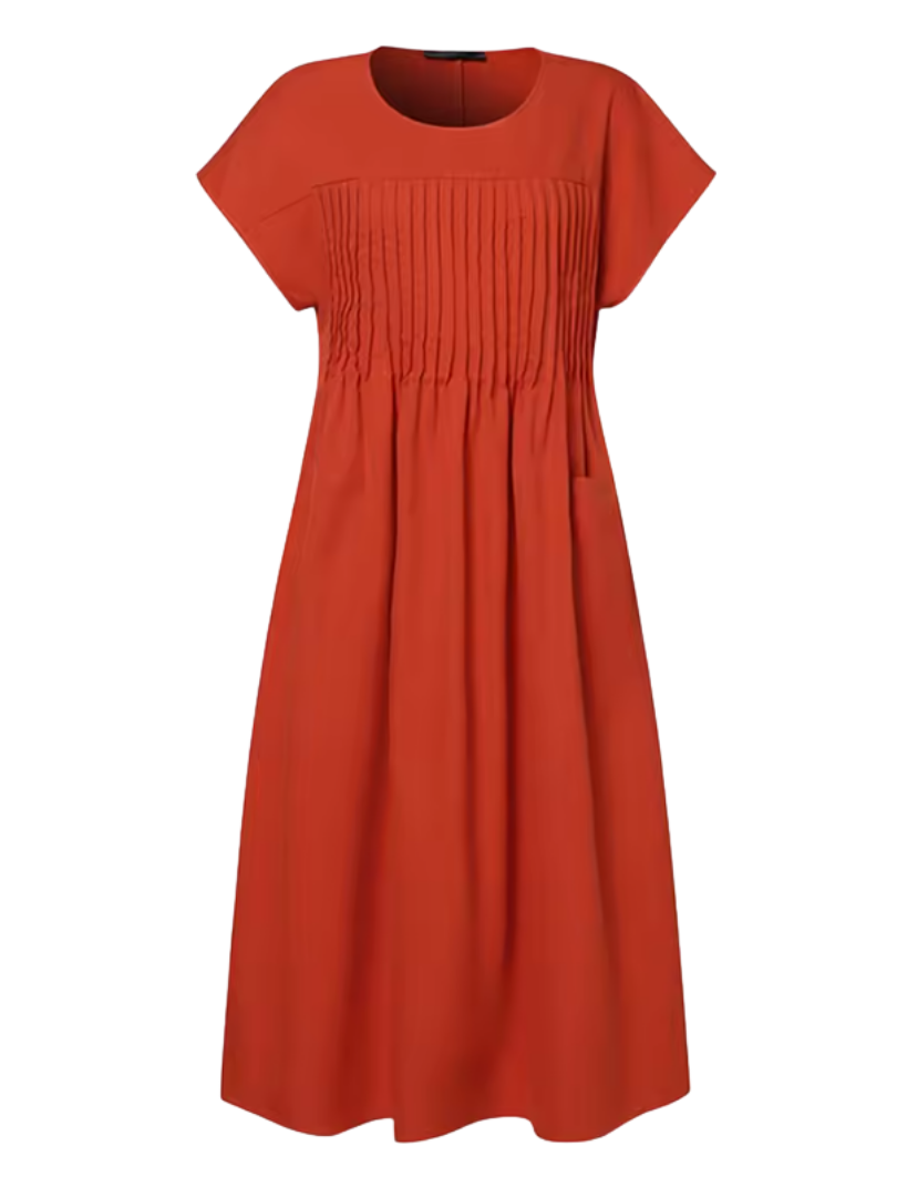 Avelisse | Pleated Bodice Midi Dress