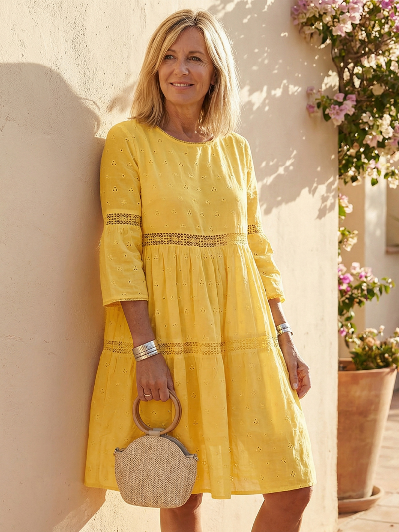 Maristelle | Embroidered Cotton Midi Dress