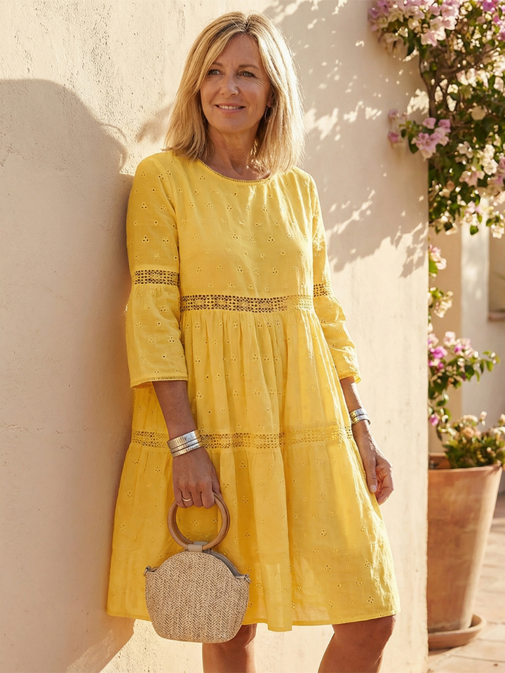 Maristelle | Embroidered Cotton Midi Dress
