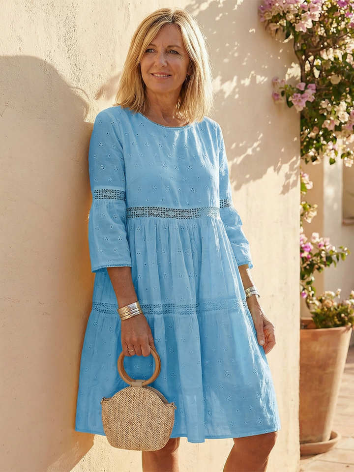 Maristelle | Embroidered Cotton Midi Dress