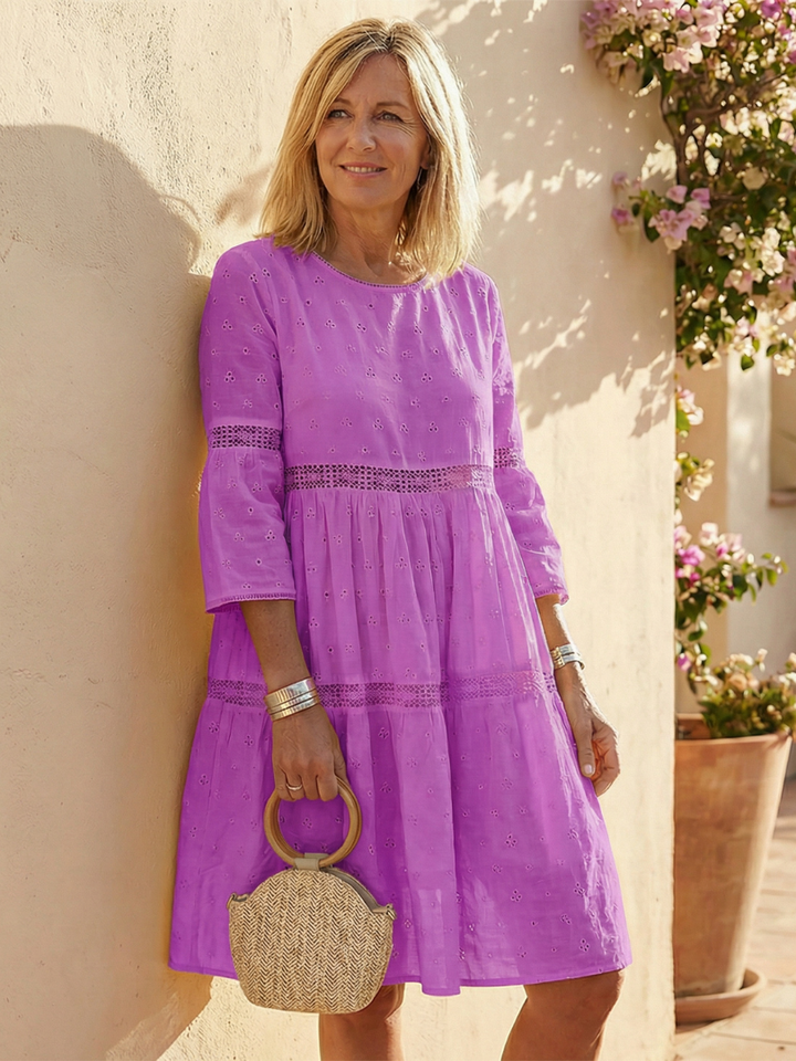 Maristelle | Embroidered Cotton Midi Dress